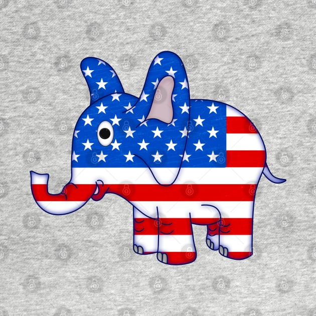 US Flag Filled Patriotic Elephant by Roly Poly Roundabout